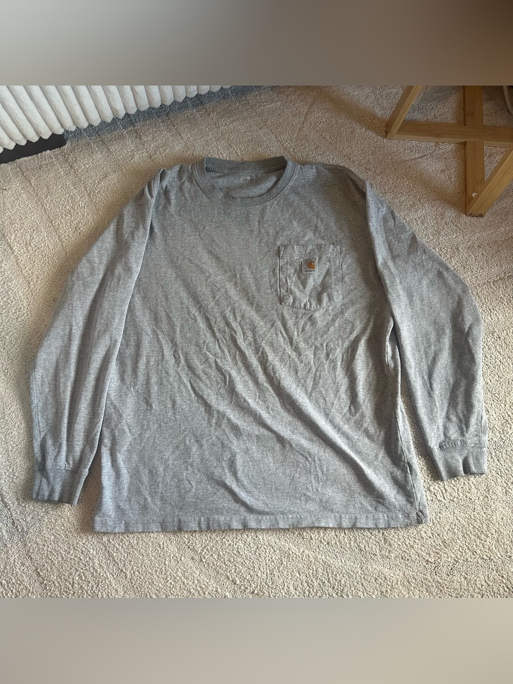 Carhartt Men’s Long Sleeve Gray Pocket T Shirt